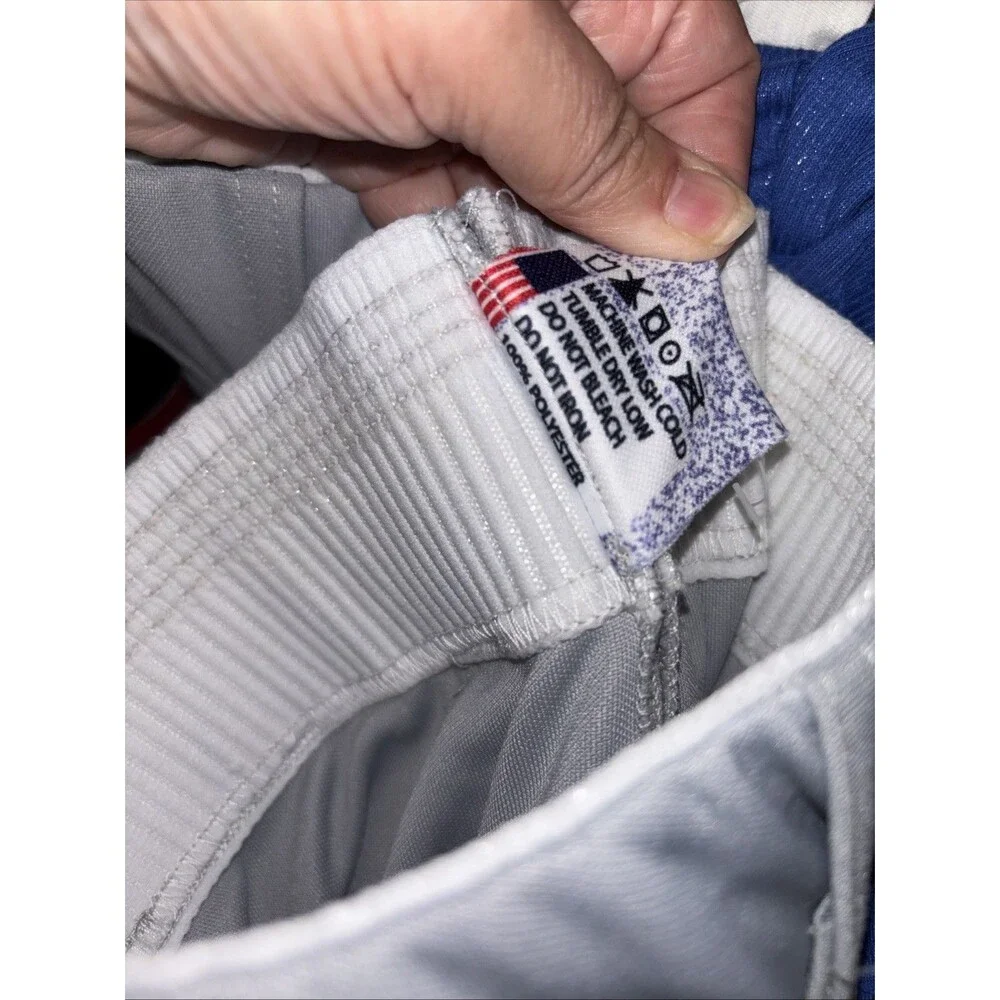 Baseball Pants Gray Red Piping Zip Snap Youth L Stretch Pockets 31X33